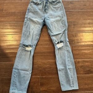 Good American Light Blue Ripped Skinny Jeans